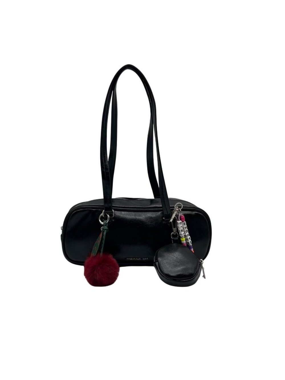 Madden Girl Black Faux Leather Shoulder Bag
